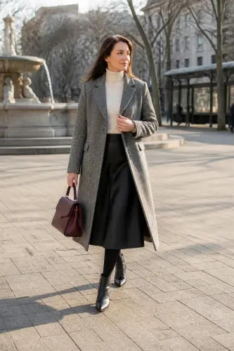 sweater fall winter outfits 7 cream turtleneck with black leather midi skirt 7 1790053934.webp