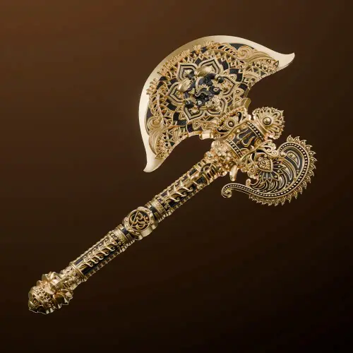 2026 Samoa Axe of Ganesha Parashu 5 oz Silver Gilded Shaped Coin GR Reserve Social.webp