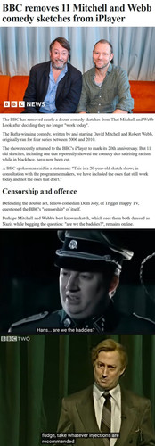 BBC removes 11 Mitchell and Webb comedy sketches from iPlayer.1