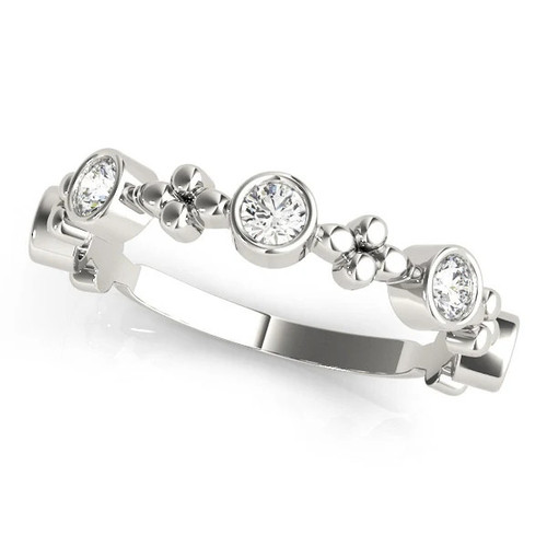 Silver Bezel Set Round Diamond Floral Eternity Band.jpg
