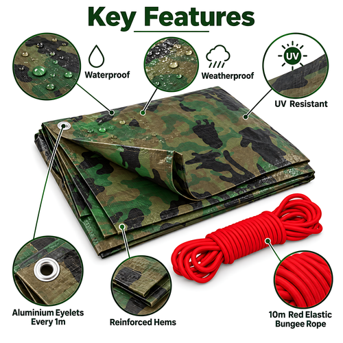 camo + 10m elastic red 07.2
