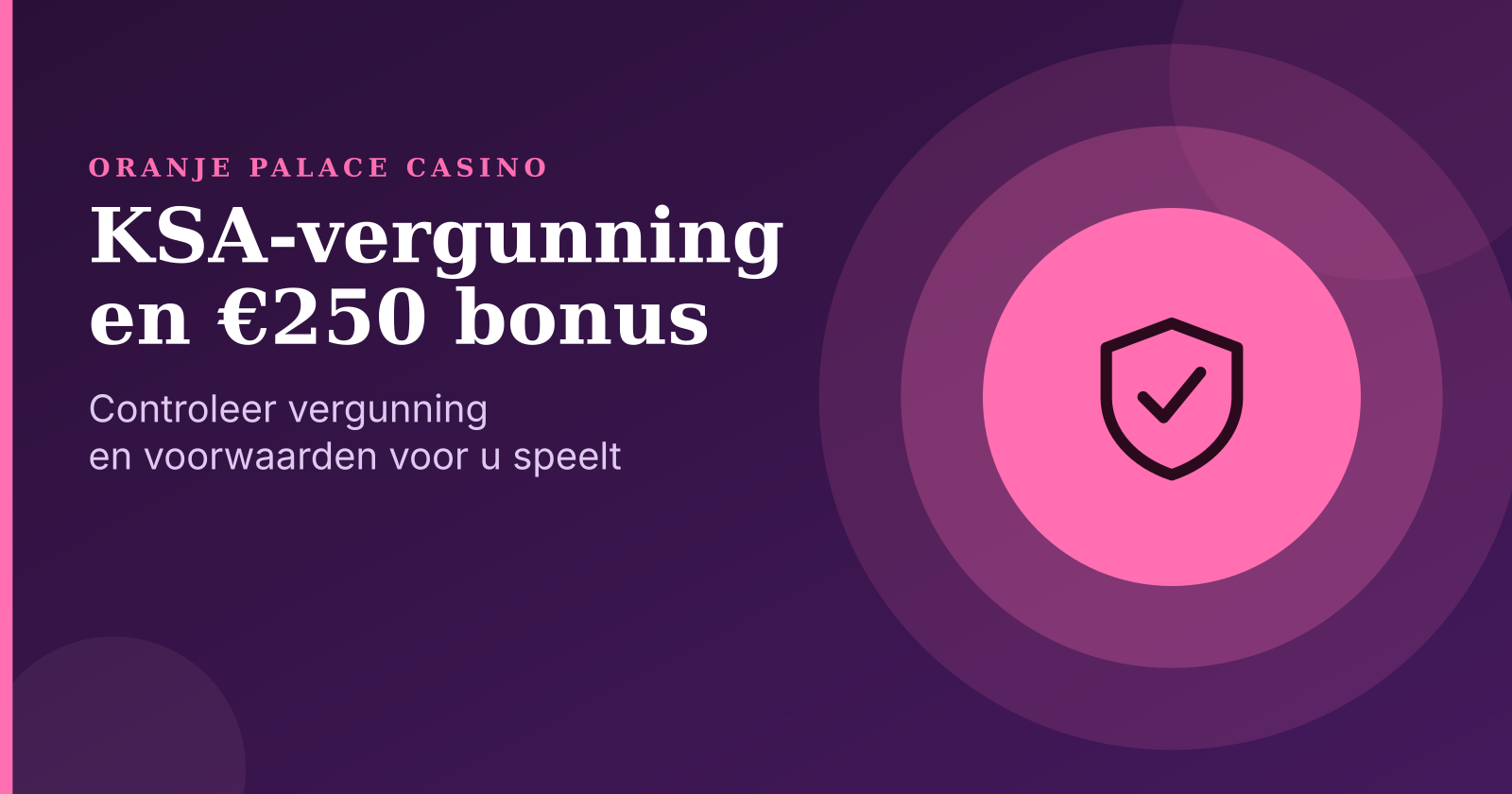 Oranje Palace Casino Review: KSA-vergunning, €250 bonus en iDEAL voor Nederlandse spelers