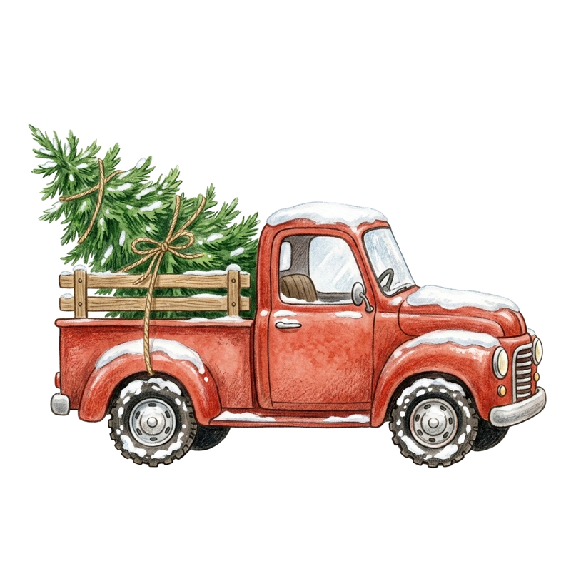 Vintage Red Holiday Truck