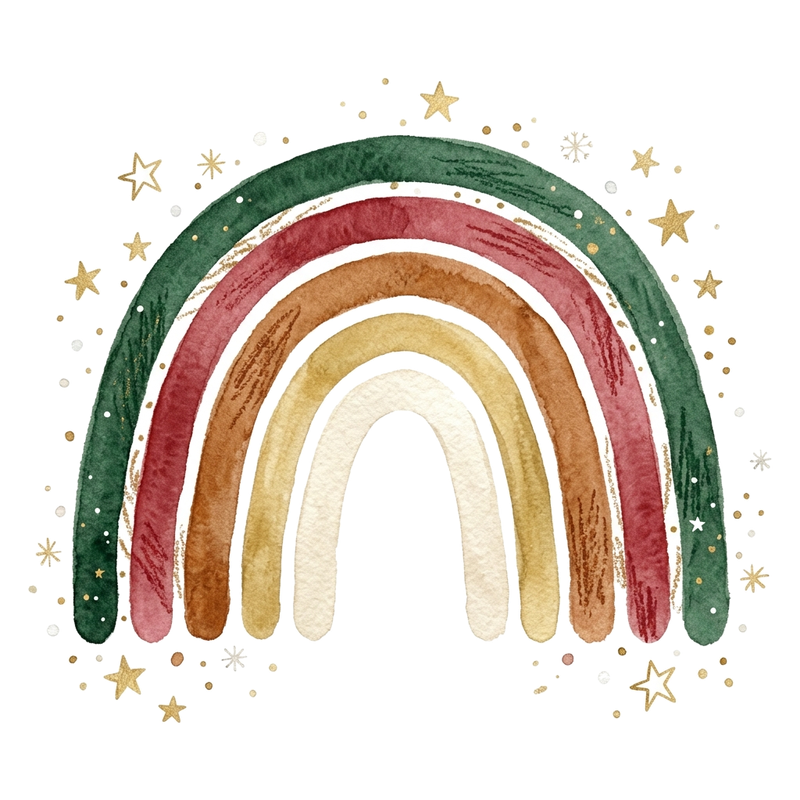 Boho Festive Holiday Rainbow
