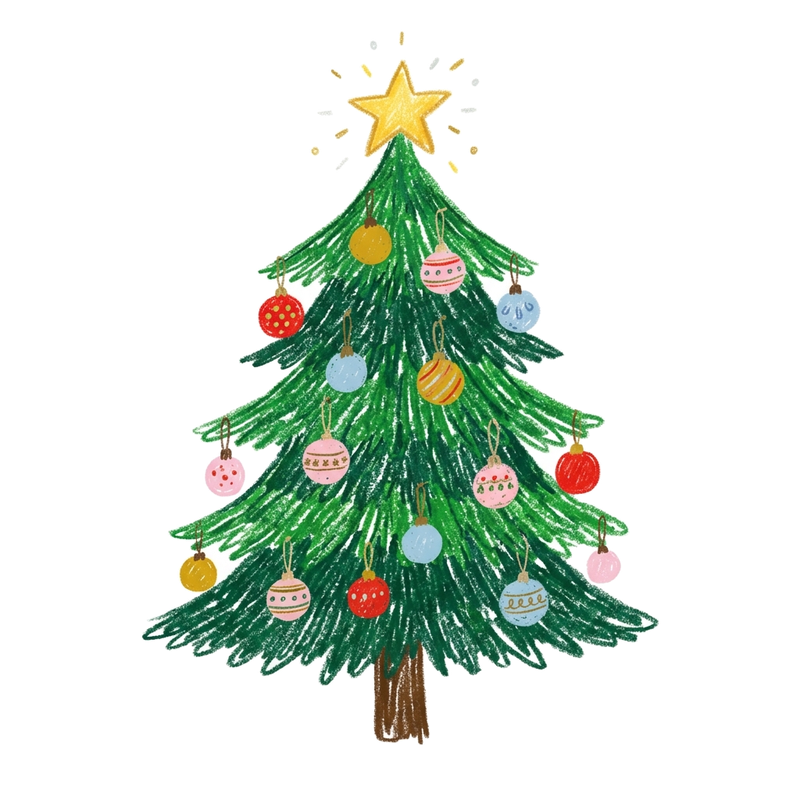 Crayon Doodle Christmas Tree