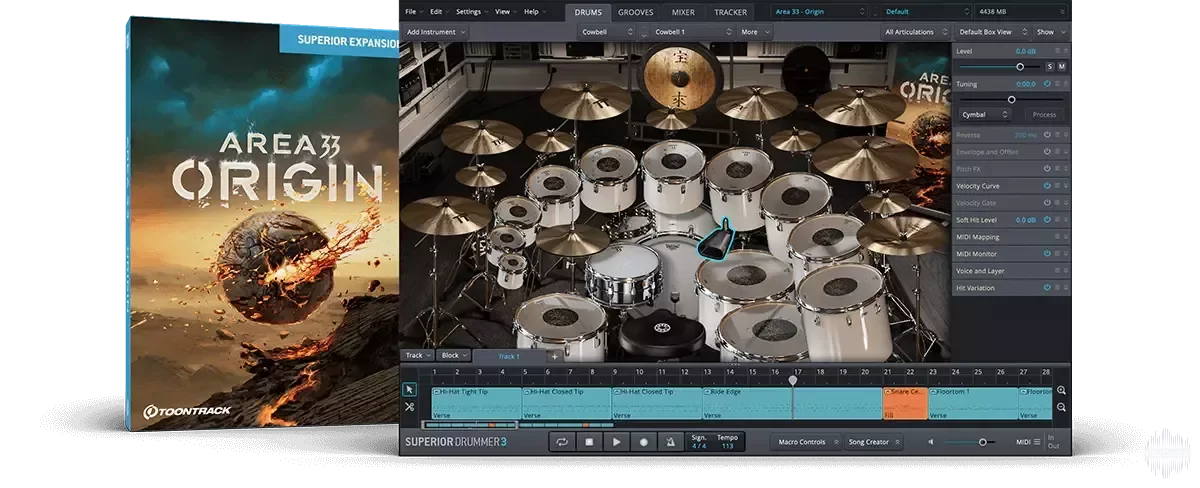 Toontrack Area 33 Origin SDX MIDI