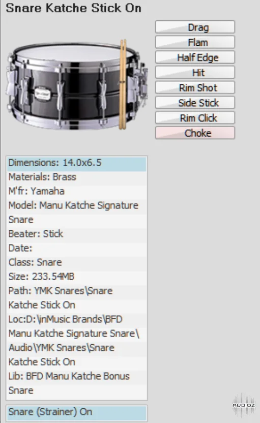 inMusic Brands BFD Manu Katche Signature Snare (BFD3)