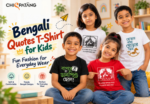 Bengali Quote T Shirts for Kids Fun Fashion by Chitpatang.1