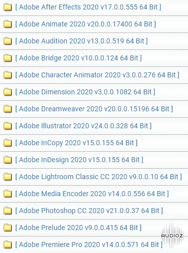 Adobe CC 2020 WiN 64 bit preactivated (Acrobat not included)