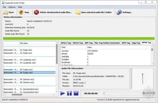 3delite Duplicate Audio Finder 1.0.27.70 (x86 / x64)