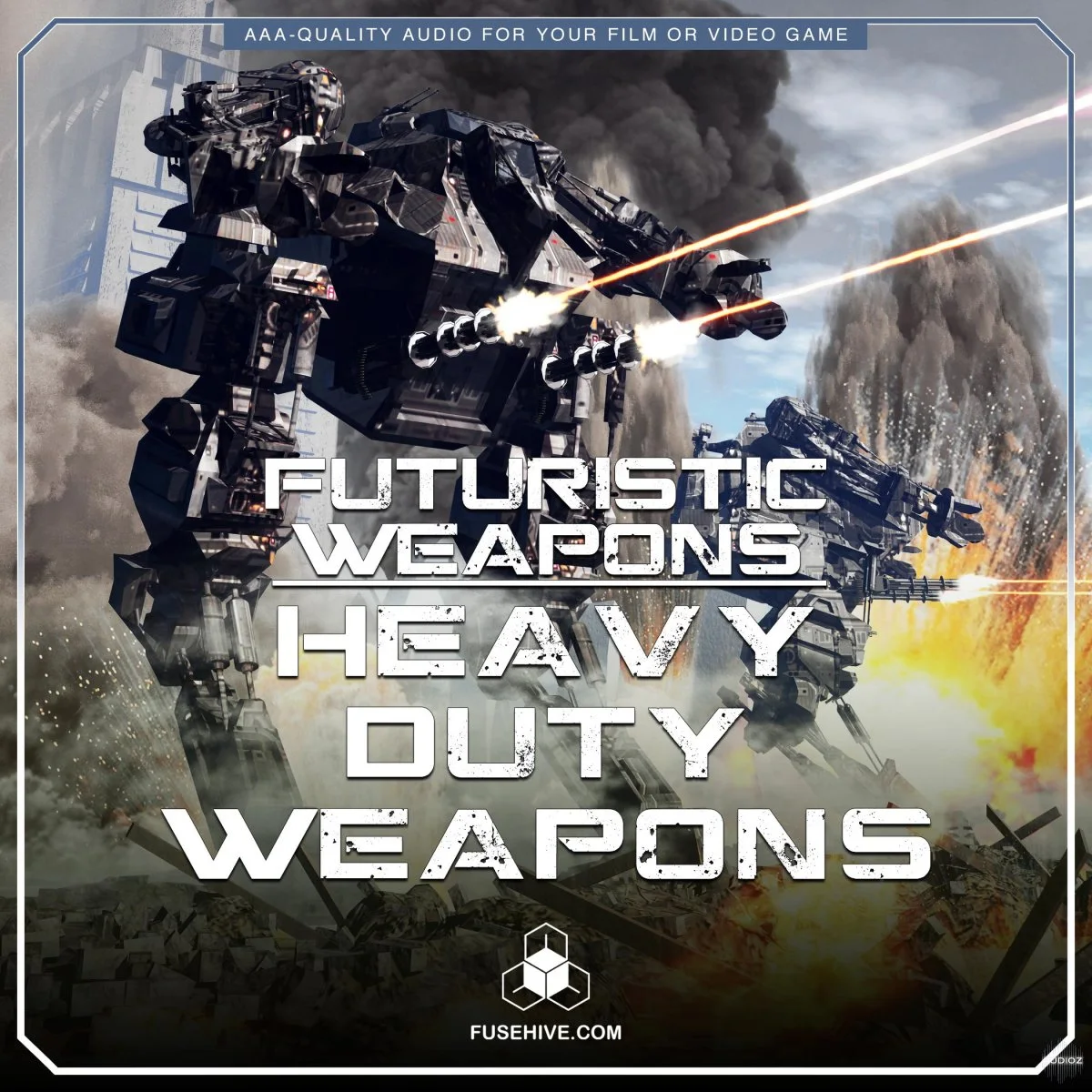 GameDev Market Futuristic Sci-Fi Laser Machine Guns, Flamethrowers & Heavy Duty Weapons Sound Effects Library WAV MP3