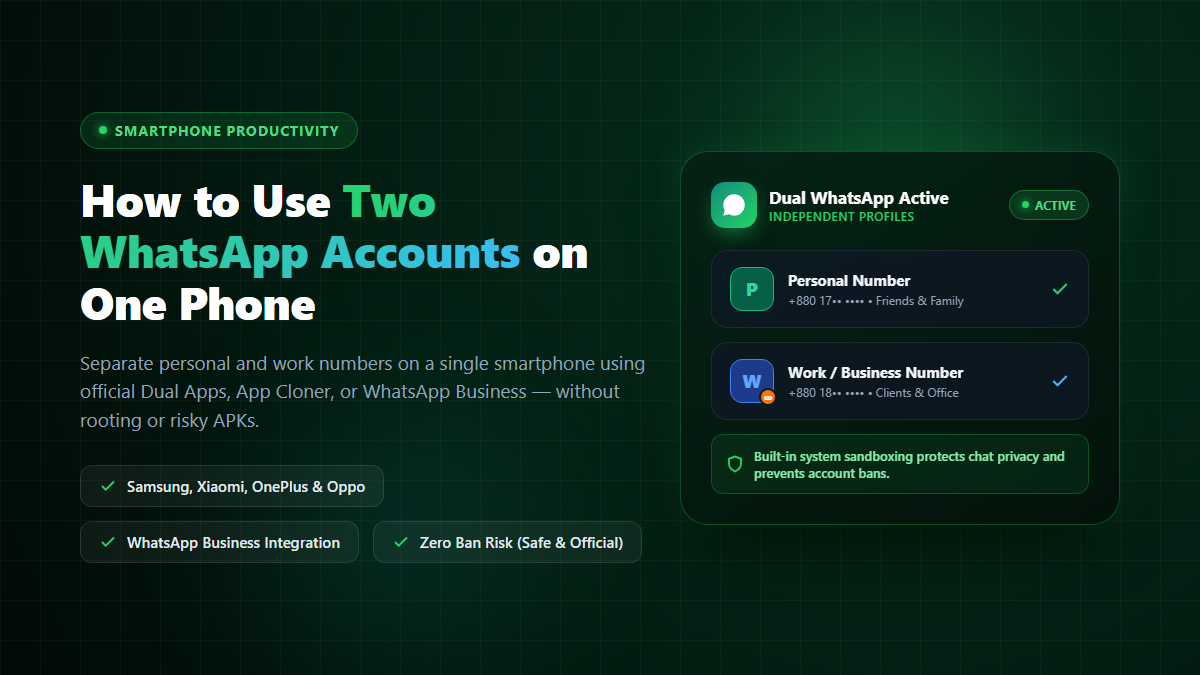 How to Use Two WhatsApp Accounts on One Phone Dual Messenger and App Cloner Guide