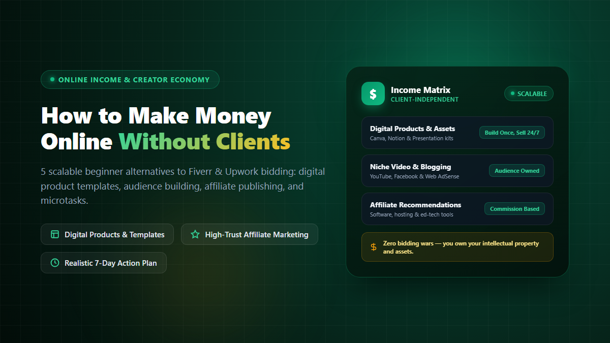 How to Make Money Online Without Clients Beginner Alternatives to Upwork and Fiverr