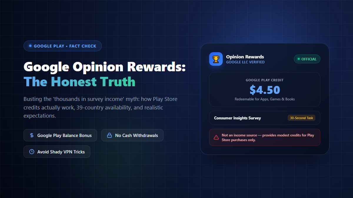 Google Opinion Rewards Review The Truth About Survey Income and Google Play Credit
