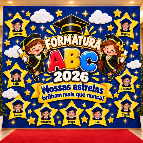 Painel de Formatura ABC com Tapete Vermelho.2