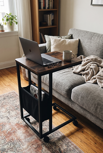 Powder-coated frames explain why a metal side table outlasts lightweight alternatives.2