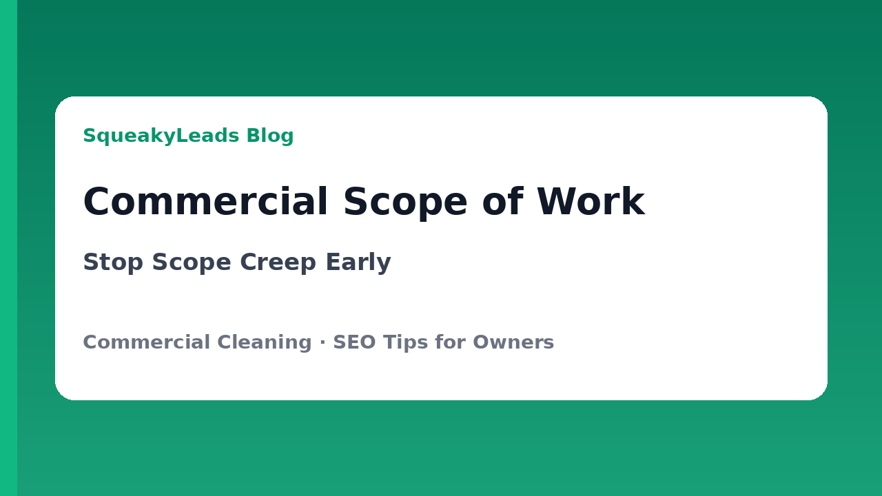 How to Write a Commercial Cleaning Scope of Work That Stops Scope Creep featured image