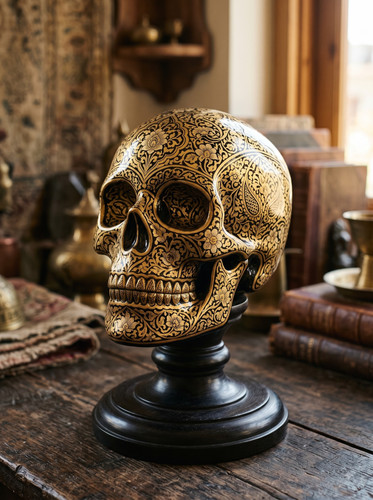 03 Kashmiri Papier Mache Hand Painted Skull.jpg