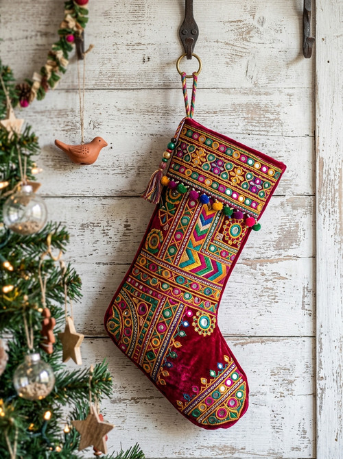 06 Kutch Mirror Work Velvet Stocking.jpg