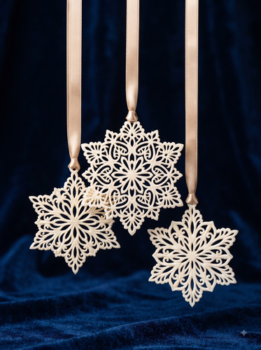 16 Camel Bone Carved Snowflake Ornaments.jpg