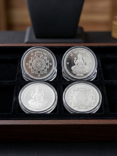 02 Silver Kuber Lakshmi Yantra Coin Set.jpg