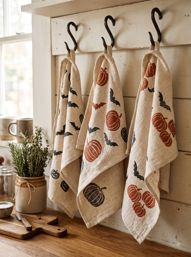 13 Cotton Block Printed Halloween Towels.jpg