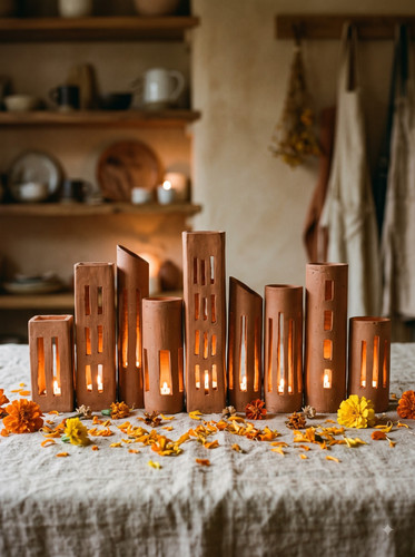 16 Terracotta Diwali Skyline Tealight Set.jpg