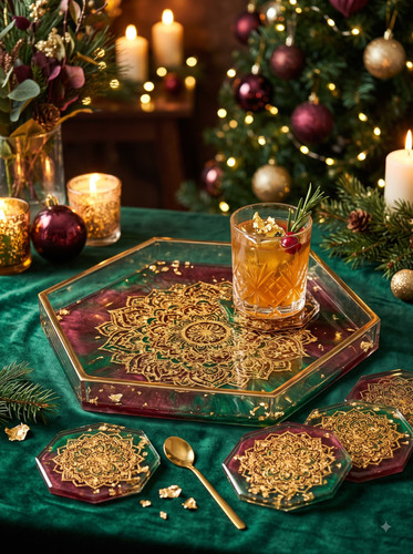 09 Resin Gold Leaf Rangoli Coaster Tray.jpg