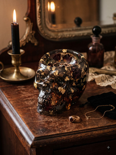 02 Resin Gothic Skull Trinket Dish.jpg