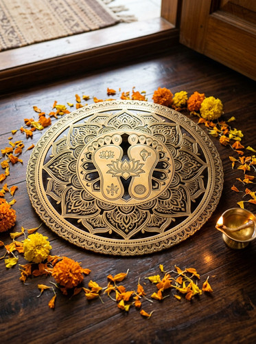 09 Brass Laser Cut Lakshmi Charan Doorway Art.jpg