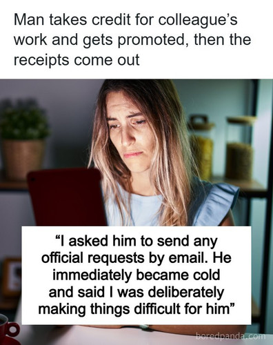 woman helps coworker takes credit gets promoted.jpg