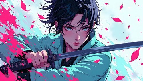 anime samurai warrior with katana pink petals.jpg