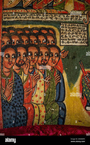 artwork and murals inside traditional ethiopian orthodox church in northern ethiopia 2DDW0PX.jpg