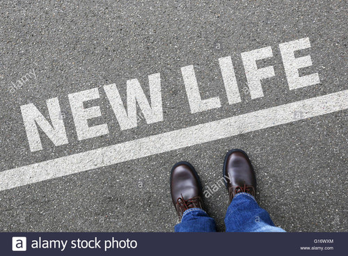 new life beginning beginnings future past goals success decision change G16WXM.jpg
