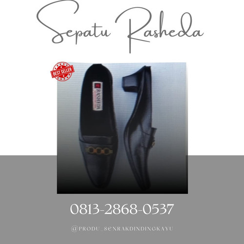 Produsen Sepatu Sandal Wanita Kulit Asli Rasheda Series SM 04 Selop Tutong - Hitam, 36 Tambun Selata.jpg