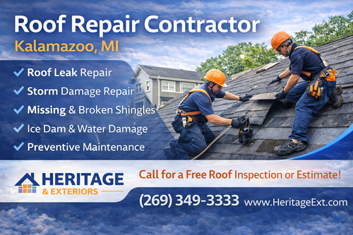 Roof Repair Contractor in Kalamazoo, MI — Heritage Roofing & Exteriors.png