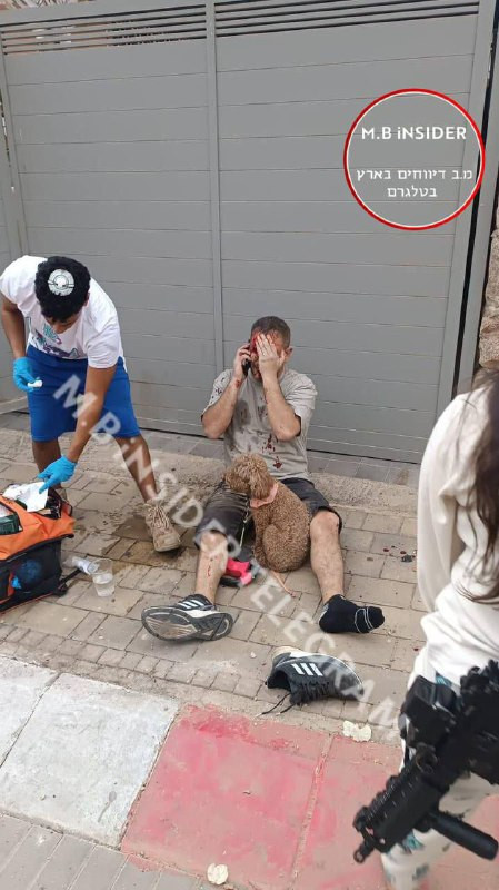 أحد المصابين بانفجار قنابل من صاروخ انشطاري إيراني في إيلات، جنوب فلسطين المحتلة....