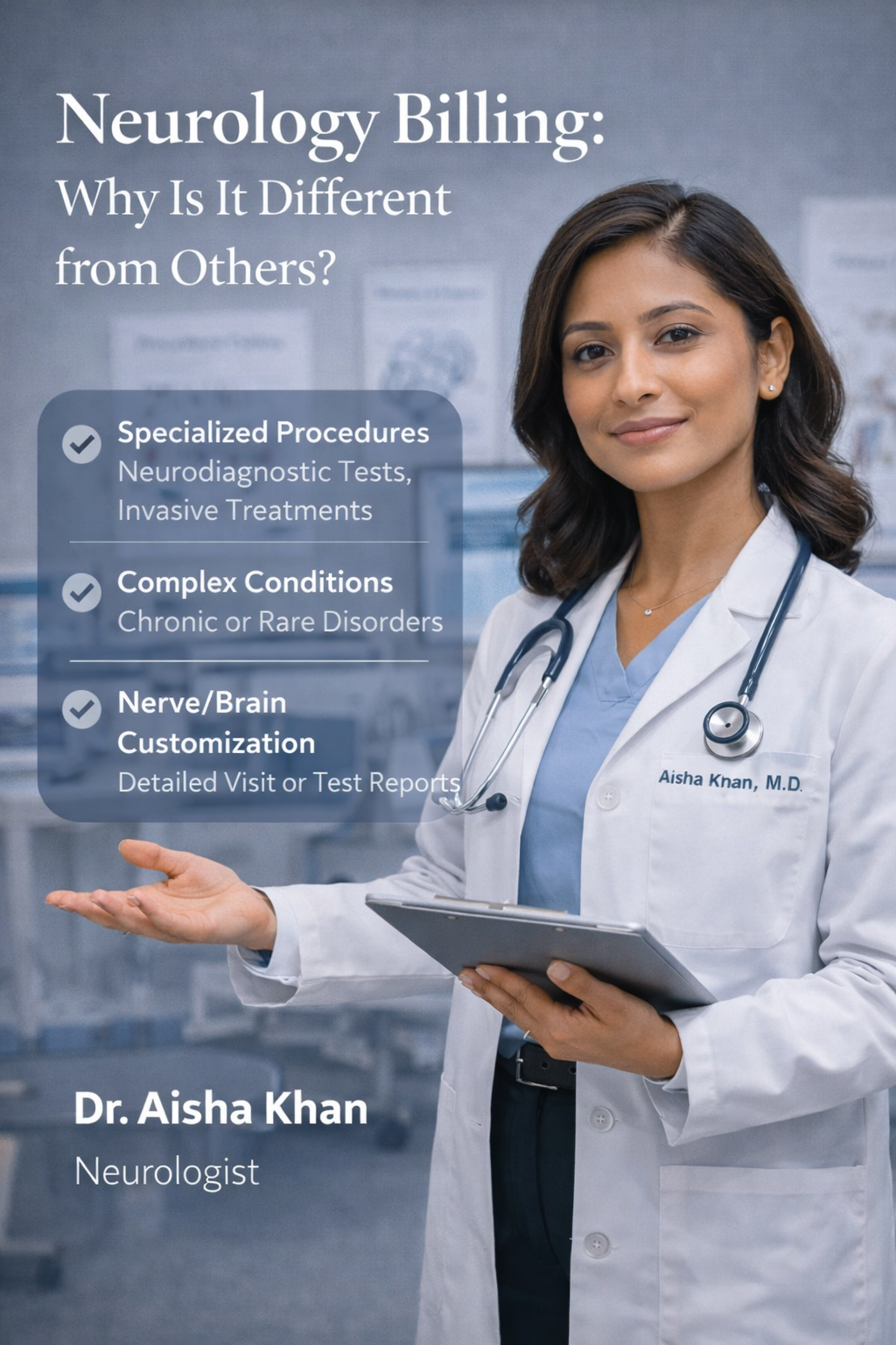 Neurologist reviewing EEG readout or brain imaging