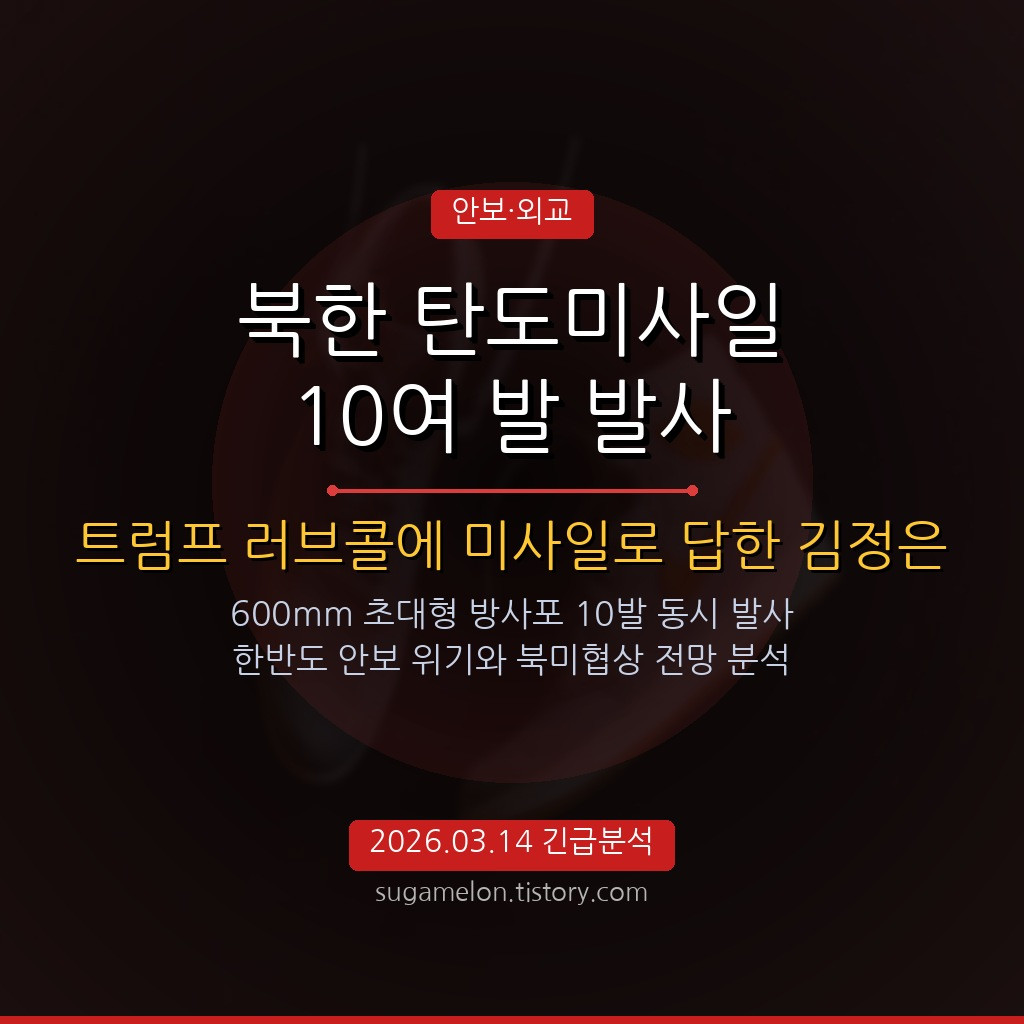 북한 탄도미사일 발사 2026년 3월 긴급 분석