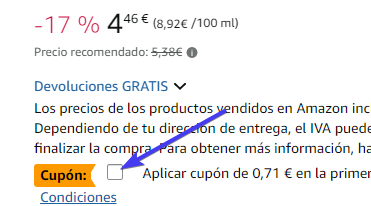 captura de pantalla de ayuda para conseguir la oferta temporal