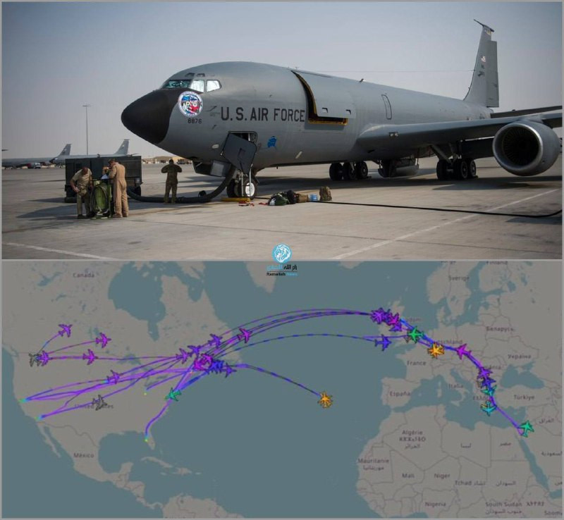 طبول الحرب تسمع بوضوح … الولايات المتحدة تعزز وجودها العسكري في المنطقة بإرسال 25 طائرة تزوّد بالوقود، في إطار استعدادات متزايدة لضربة محتملة قد تستهد...