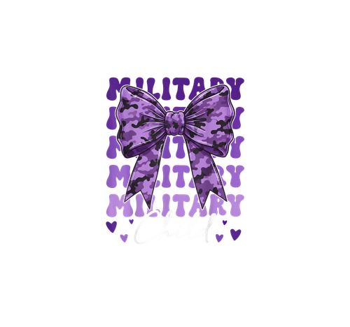 Military Child Coquette Bow Purple Up Camo Kids Boys Girls T Shirt.png