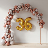 32 Inch Big Gold Large Number 36 Mylar Foil Balloon For Helium &amp; Air Filled Premium Self Seal Balloo