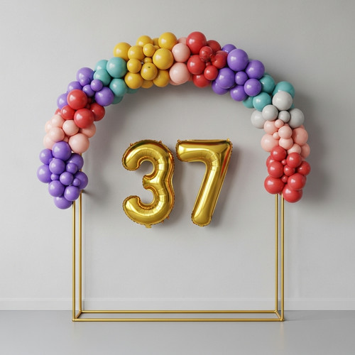 32 Inch Big Gold Large Number 37 Mylar Foil Balloon For Helium & Air Filled Premium Self Seal Balloo.jpg