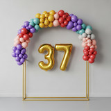 32 Inch Big Gold Large Number 37 Mylar Foil Balloon For Helium &amp; Air Filled Premium Self Seal Balloo