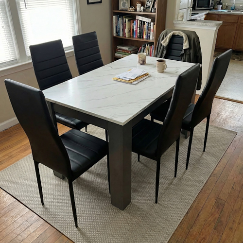 Modern dining table and 6 chairs.png
