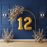 32 Inch Big Gold Large Number 12 Mylar Foil Balloon For Helium &amp; Air Filled Premium Self Seal Balloo