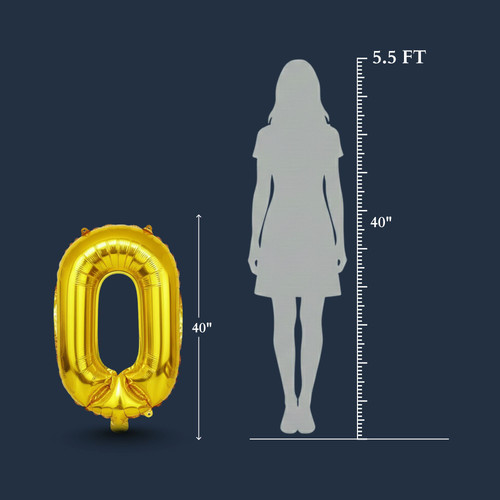 40 Inch Big Gold Large Number 0 Mylar Foil Balloon For Helium & Air Filled Premium Self Seal Balloon.jpg