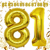32 Inch Big Gold Large Number 81 Mylar Foil Balloon For Helium &amp; Air Filled Premium Self Seal Balloo