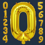 32 Inch Big Gold Large Number 0 Mylar Foil Balloon For Helium &amp; Air Filled Premium Self Seal Balloon